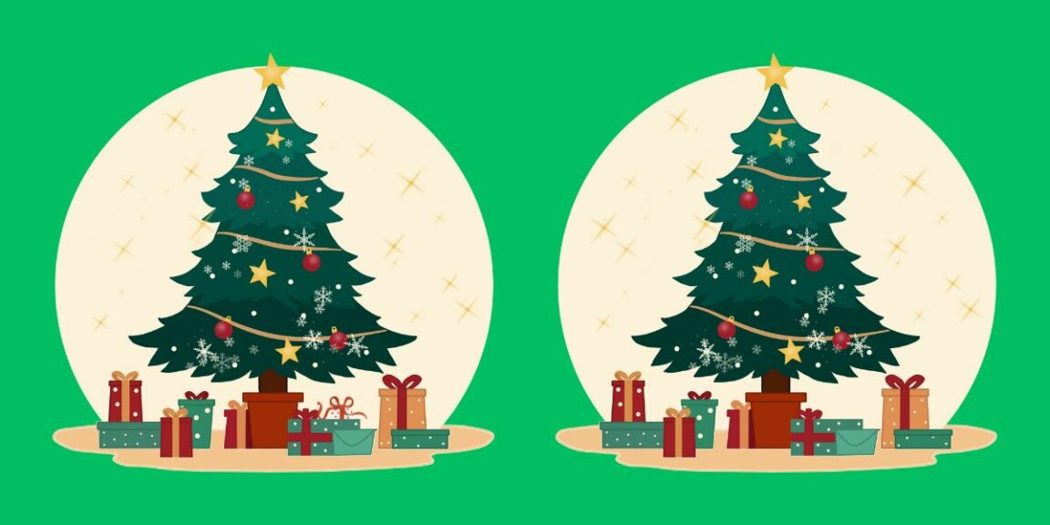 Mettez vos yeux à l'épreuve ! Pouvez-vous repérer les 3 différences entre ces sapins de Noël en moins de 15 secondes ?